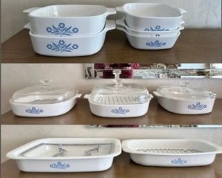 CorningWare Blue Cornflower Casserole Dishes With Lids, 6 Pieces