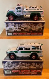 Hess Toy Truck Collection: 2011 Truck With Race Car & 2004 40th Anniversary SUV - 2 PCS