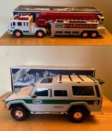 2000 Hess Fire Truck & 2004 Sport Utility Vehicle And Motorcycles - 2 PCS