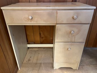 Four-Drawer Wood Desk / Vanity