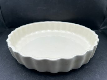 Valerie Wright Signed Studio Pottery Fluted Quiche Tart Dish