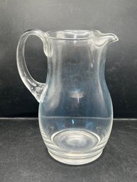 Vintage Style Hand-Blown Clear Glass Water Pitcher