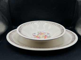 Edwin M. Knowles Royal Knowlton 22K Gold Fine China Serving Set - 2 PCS