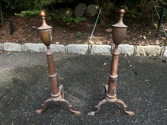 Brass Fireplace Andirons - Set Of 2 