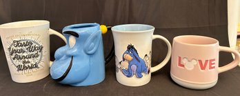Collection Of Disney Themed Ceramic Mugs, 4 Pieces