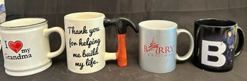 Assorted Collection Of Novelty Ceramic Coffee Cups, 4 Pieces