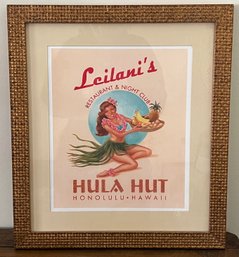 Vintage Style Leilani's Hula Hut Honolulu Hawaii Wall Art