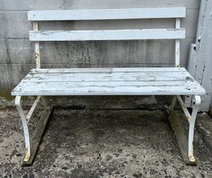 French Style Wrought Iron And Wood Garden Bench