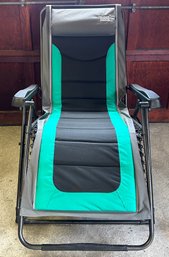 Timber Ridge Teal And Black Zero Gravity Lounger Featuring A Padded Seat And Armrests