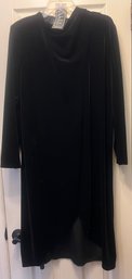 Alex Evenings Black Velvet Draped Cocktail Dress - Size S