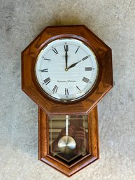 Seiko Quartz Westminster Whittington Chime Octagon Wooden Wall Clock With Pendulum