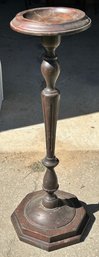 Vintage Turned Wood Pedestal / Plant Stand