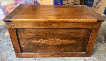 Carved Oak Storage Trunk Hope Chest