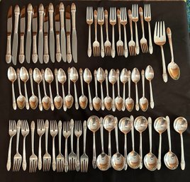 1847 Rogers Bros IS Silver Plated Flatware Set, 69 Pieces