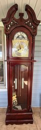 Vintage Ornate Dark Wood Grandfather Clock