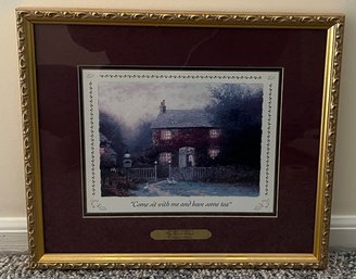 Thomas Kinkade 'Rose Gate Cottage' Collectors Society Accent Print Framed With COA