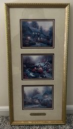 Thomas Kinkade 'Cottage Memories' Portfolio Edition Framed Triple Lithograph With COA