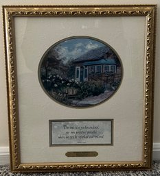 Thomas Kinkade 'Gardeners Retreat' Framed Oval Limited Edition Lithograph With COA