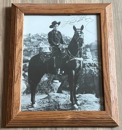 Lash LaRue Signed Vintage Western Photograph Framed