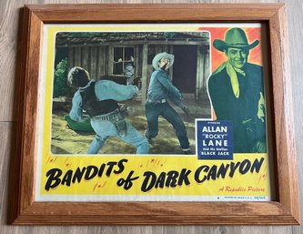 1947 Lobby Card 'Bandits Of Dark Canyon' Framed - Allan Rocky Lane