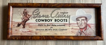 Gene Autry Cowboy Boots Graham Brown Advertising Sign Framed