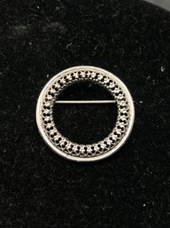 Sterling Silver Filigree Circle Brooch Pin - 0.10 OZT