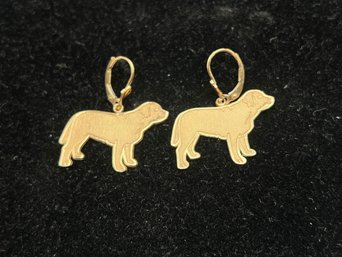 Saro 14K Gold Labrador Retriever Dangle Earrings - 4.3 Grams