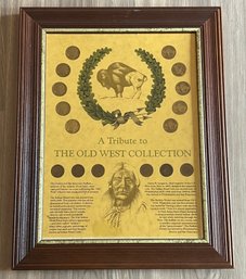Tribute To The Old West Collection Indian Head Pennies And Buffalo Nickels Framed