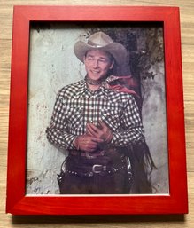 Roy Rogers Portrait In Red Wood Framed