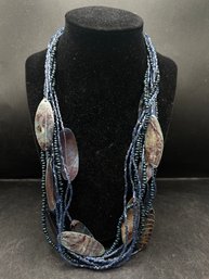 Multi-Strand Iridescent Shell Statement Necklace