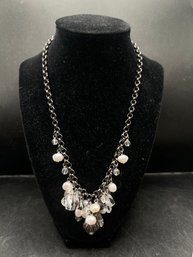 Erica Lyons Pearl Crystal Charms Necklace