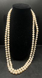 Knotted Double Strand Pearl Estate Necklace
