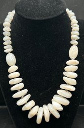 Mother Of Pearl Style Shell Bead Statement Necklace