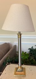 Silver-Tone And Gold-Tone Accent Table Lamp With Drum Shade