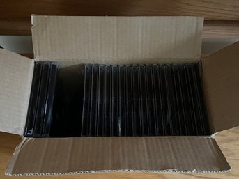 Standard CD Jewel Cases  Black Tray, Clear Cover NOS - 21pcs