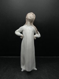 Vintage Lladr Porcelain Figurine Titled 'Girl Stretching' (#4872)