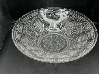 Vintage Hocking Glass Princess Pattern Clear Depression Glass Fruit Bowl