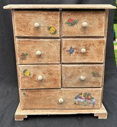 Shabby Chic Tabletop Cabinet 7-Drawer
