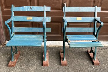 Authentic Wooden Yankee Stadium Seats From The Original 'House That Ruth Built' - 2 Pcs