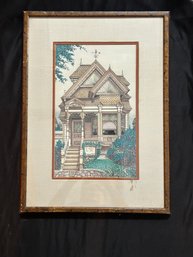1999 Lawrence R. McKee Hand-Colored San Francisco Victorian Lithograph Print