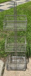 3-Tier Chrome Metal Wire Storage Caddy Organizer Basket Rack With Handle