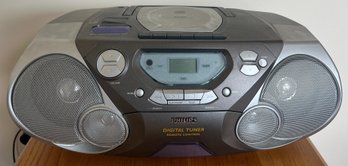 Vintage Philips AZ1065 CD Radio Cassette Boombox  Y2K Metallic Silver Portable Stereo