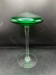 Green Glass Forcing Vase Bulb Pot