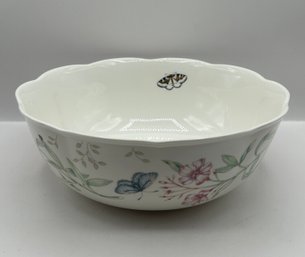 Lenox "Butterfly Meadow" Large Scalloped Porcelain Serving Bowl