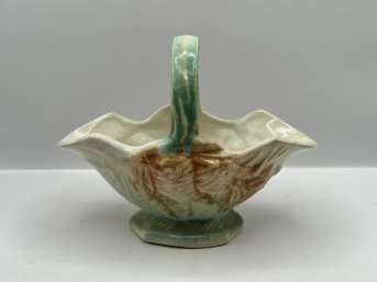 Vintage Nelson McCoy Pottery 1945 "Rustic Line" Pine Cone Flower Basket
