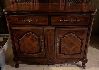 French Provincial Style Sideboard Buffet / Credenza With Parquetry Inlay