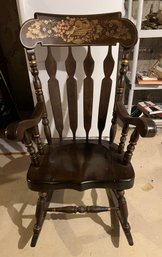 Vintage Hitchcock-Style Stenciled Rocking Chair, Harvest Fruit Motif