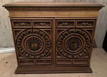 Vintage 1970s Brutalist Mediterranean Style Cabinet