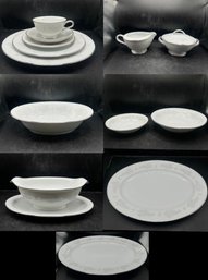 Noritake China Armand Pattern #6315  Platinum Trim China Set - 97 PCS