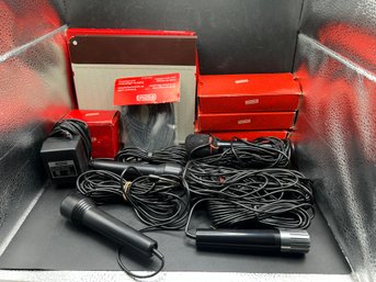 Vintage Eumig Movie Camera Audio Accessory Lot - Microphones, Cables & Adapter